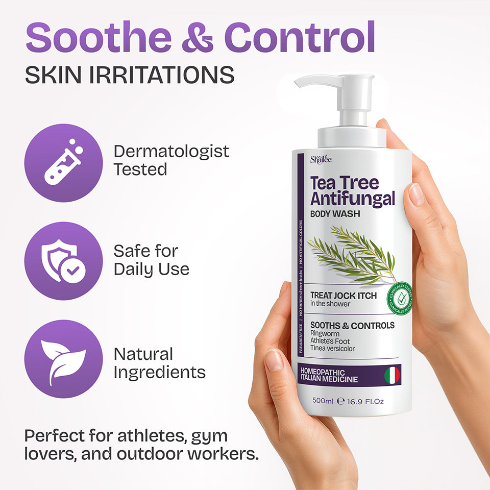 Antifungal Tea Tree Body Wash for Eczema, Jock Itch & Back Acne