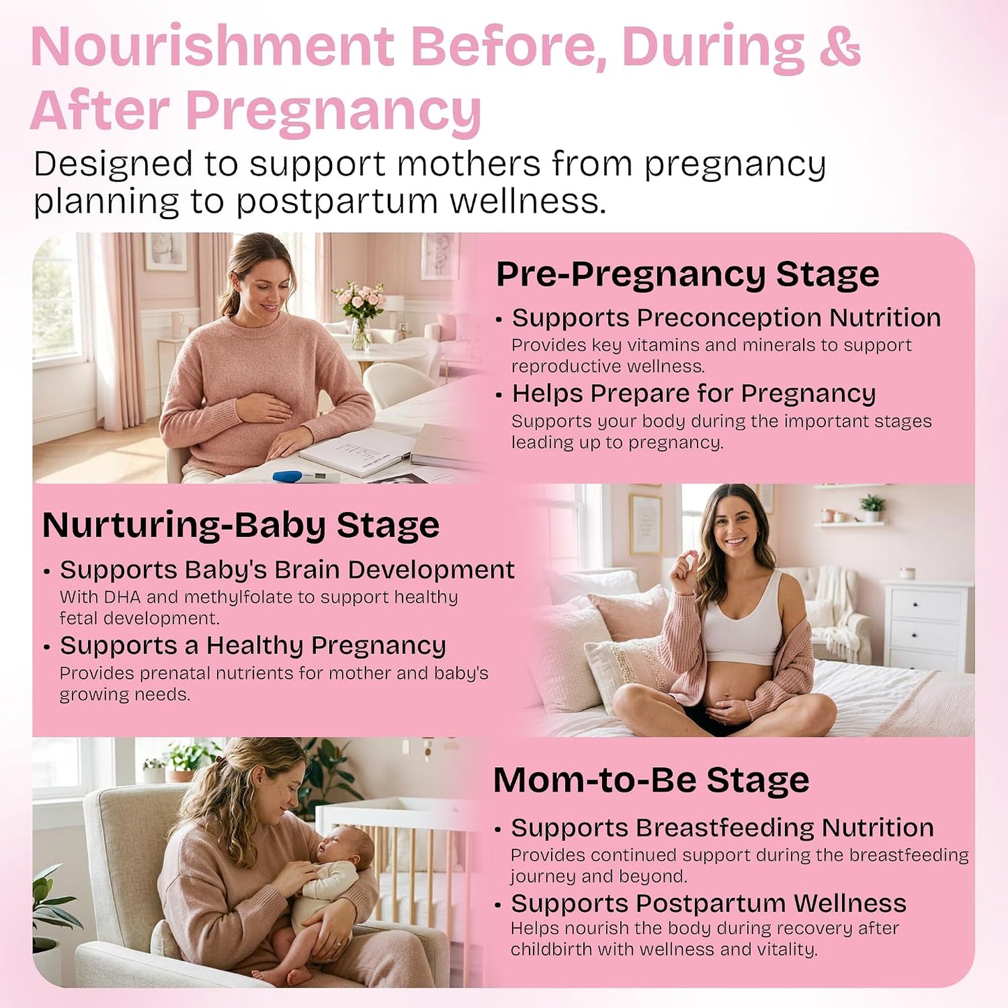 Prenatal Vitamins for Women with DHA, Methylfolate & Iron