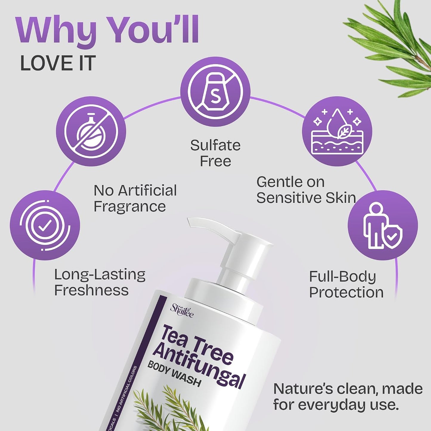 Antifungal Body Wash with Tea Tree Oil