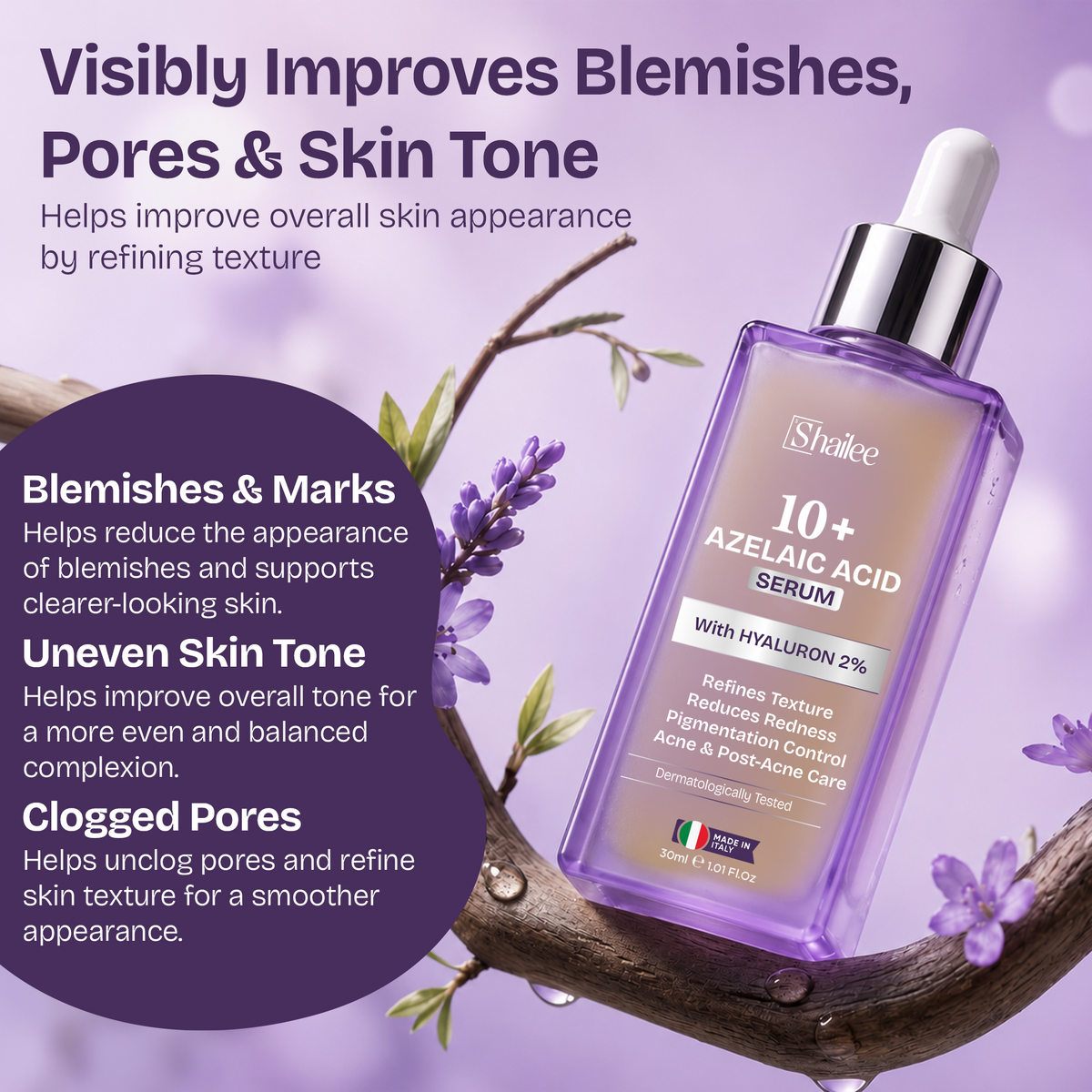 Azelaic Acid Face Serum for Uneven Skin Tone & Visible Redness