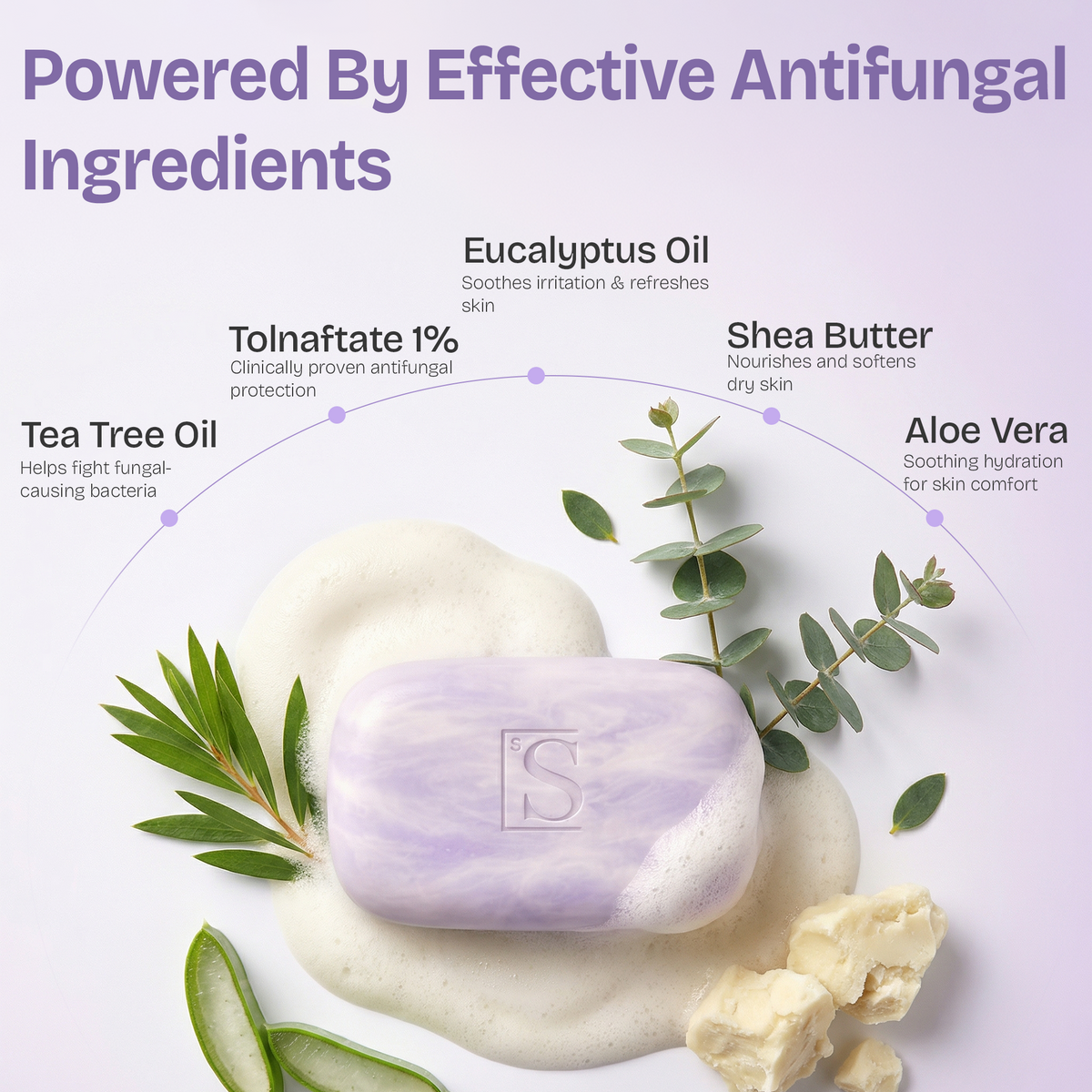 Antifungal Soap Bar with 1% Tolnaftate & Tea Tree Oil