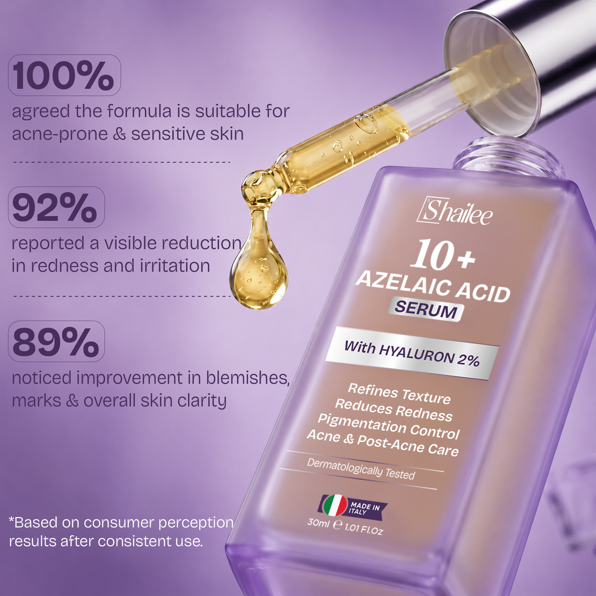 Azelaic Acid Face Serum for Uneven Skin Tone & Visible Redness