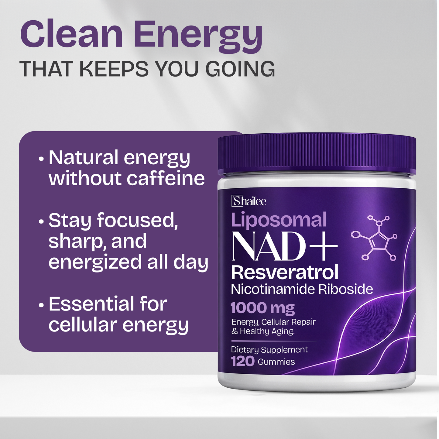 NAD+ Gummies for Cellular Energy & Healthy Aging